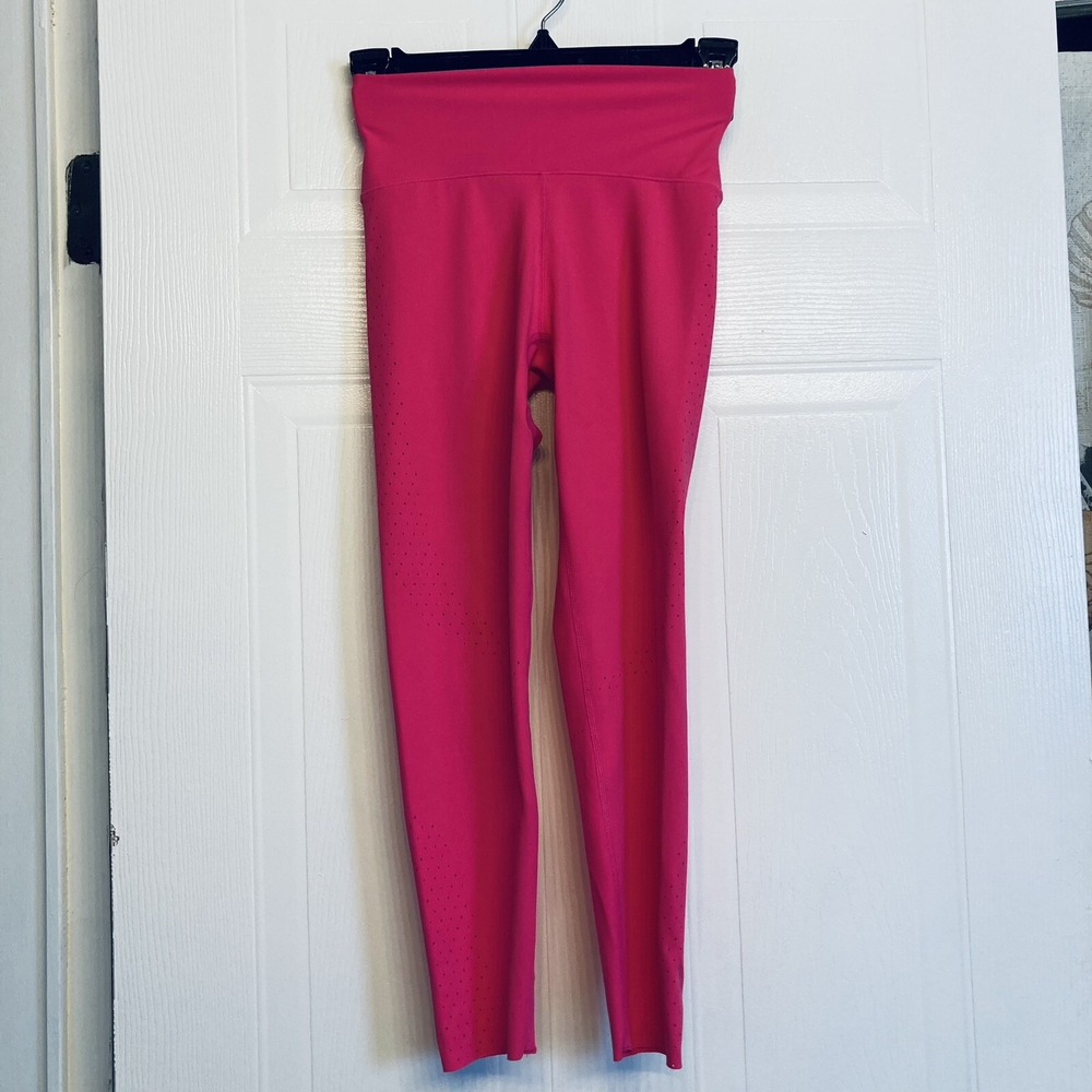 Buffbunny Collection‎ Leggings XS Pink Laser Cut Perforated High Waist Yoga